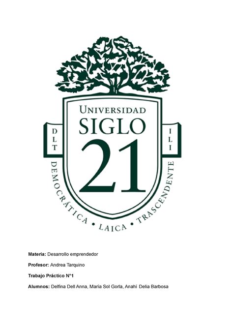Desarrollo Emprendedor Trabajo Pr Ctico N Materia Desarrollo