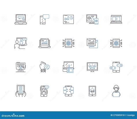 Implements Line Icons Collection Tools Instruments Equipment