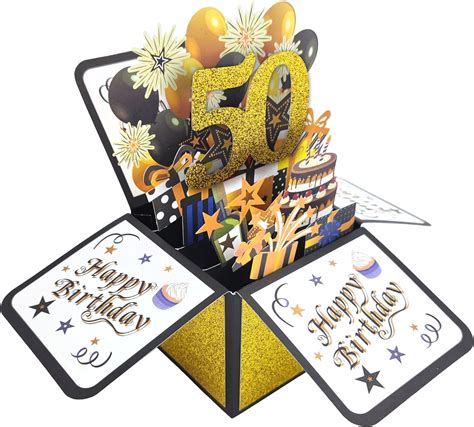 50th Birthday Card 3d Pop Up Birthday Greeting Cards Happy 50th