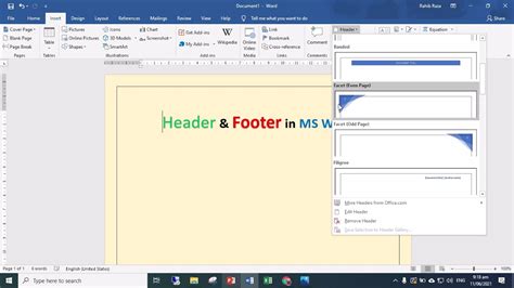 How To Set Header And Footer In Ms Word Header And Footer In Ms Word