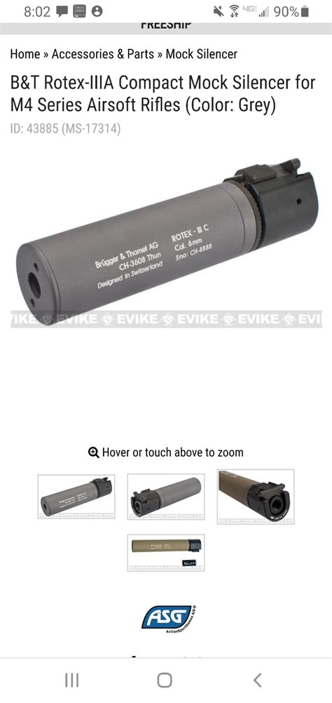 Sold Asg B T Rotex Iii Suppressor Hopup Airsoft