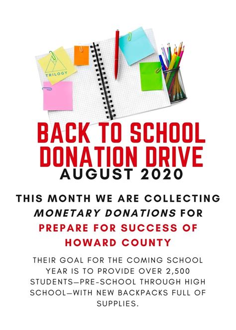 Back-to-School Drive Benefits Howard Co. Children | Trilogy Health