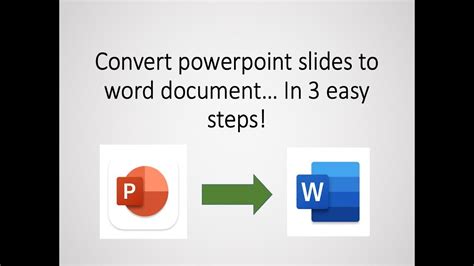 How To Convert Powerpoint Slides To Word Doc In 3 Easy Steps 2021 Ed Youtube