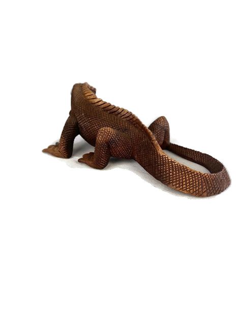 Handmade Wooden Lizard Wooden Figure Handmade Statue Etsy