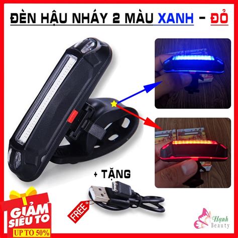 Mua Đèn hậu xe đạp nháy 2 màu xanh đỏ đèn Led cảnh báo trước sau xe