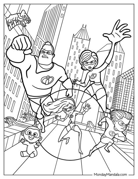 Incredibles Coloring Pages Free Pdf Printables