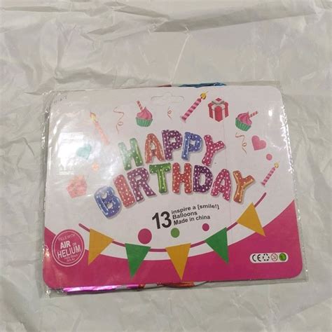 Air Or Helium Happy Birthday Foil Balloon Packaging Type Packet Size