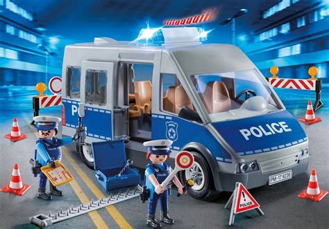 Playmobil Set: 9236 - Police bus with road block - Klickypedia