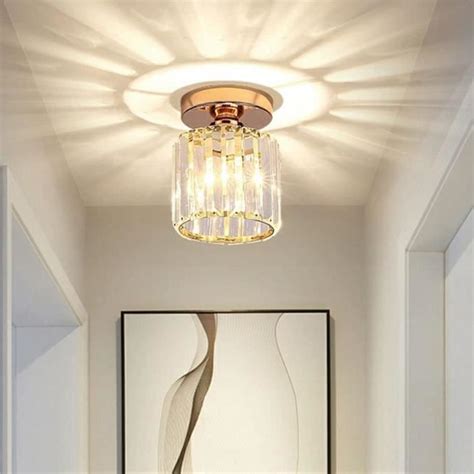 Plafonnier Moderne Lustre Abat Jour En Cristal Et M Tal Led Suspension