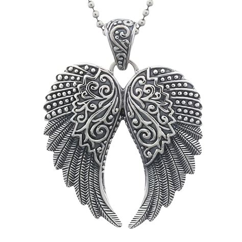 Gothic Angel S Wings Silver Pendant By Beyindi