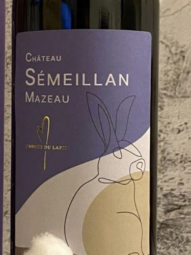 Château Sémeillan Mazeau L Année du Lapin Vivino US