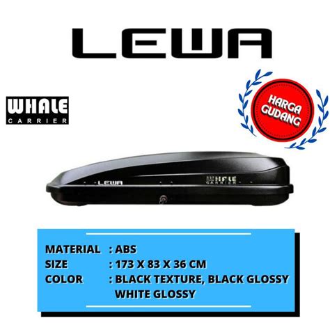 Jual Roof Box Whale Tipe Lewa Black Glossy Texture Universal