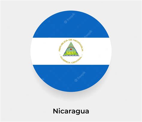 Ilustração Em Vetor ícone De Forma Redonda De Círculo De Bolha De Bandeira Da Nicarágua Vetor