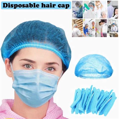 100pcs Pack Disposable Hair Cap Non Woven Fabric Hair Net Hood Net