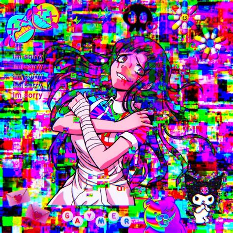 Mikan Tsumiki Danganronpa Glitchcore Glitchcore Wallpaper Glitchcore