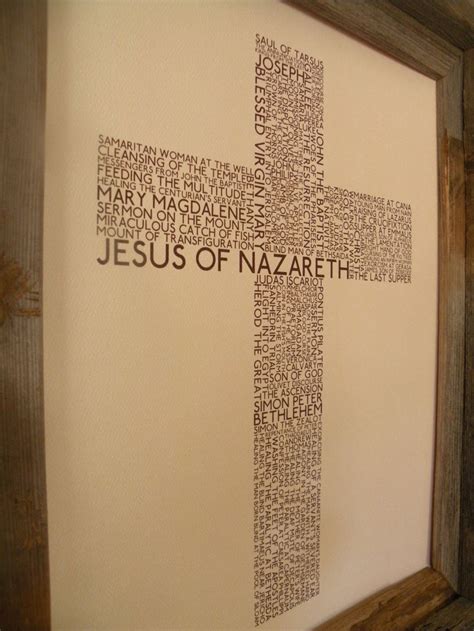 The Life of Jesus Word Art Cross Print beige and Brown - Etsy