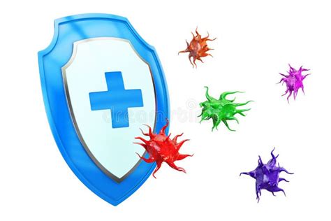 Antibacterial Or Anti Virus Shield Health Protect Concept 3d Stock