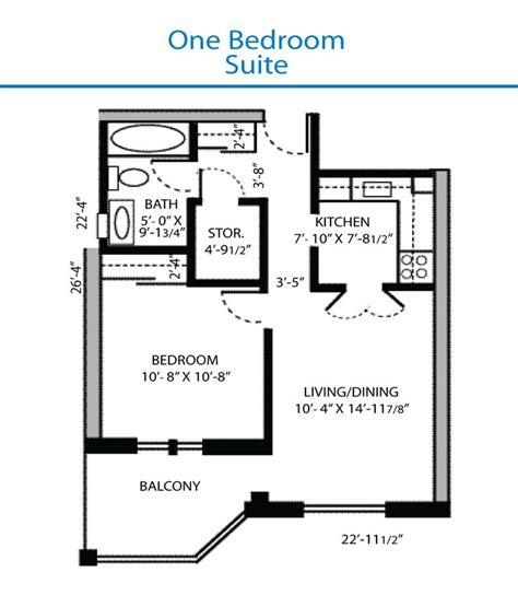 Floor Plan One Bedroom Suite - Measurements May Vary From Actual Units ...