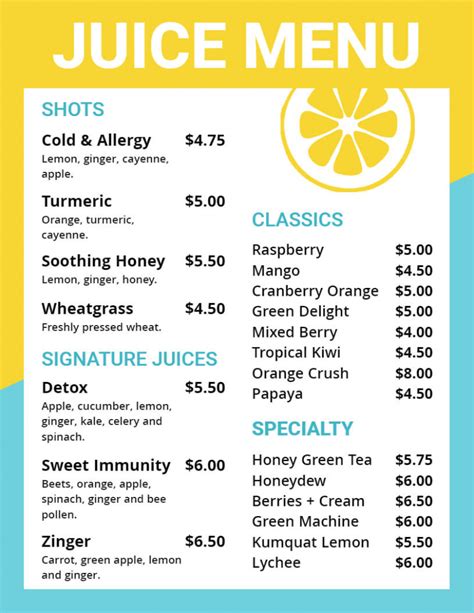 Drink Menu Design Ideas Examples And Samples