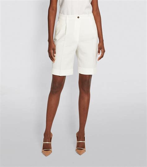 Kiton White Linen Bermuda Shorts Harrods Uk