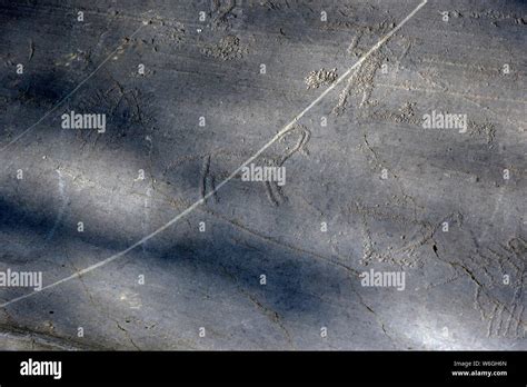 Ancient Rock Engraving In Camonica Valley Naquane National Park