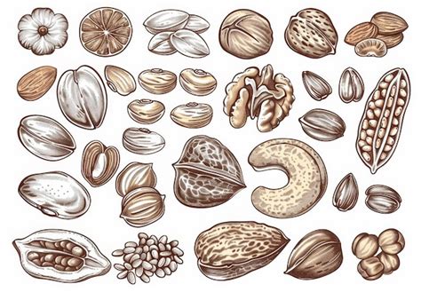 Premium Photo Cashews And Almonds Peanuts And Pistachio Seed Icons