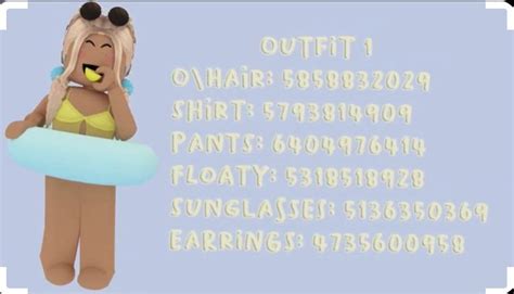 Bloxburg Beach And Swim Swimming Outfit Roblox Codes Coding Clothes