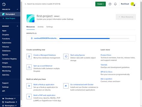 How To Provision A Production Ready Digitalocean Droplet Runcloud Docs