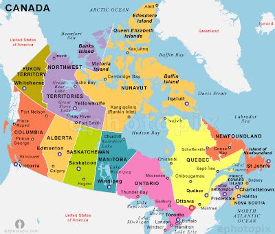 Canada City History: Canada Cities Map Political City