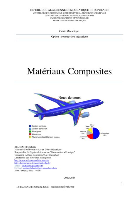 PDF Matériaux Composites Notes de cours