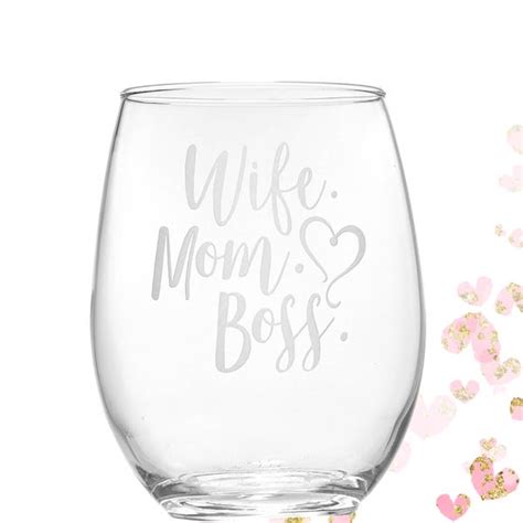 Mom Wine Glass Etsy