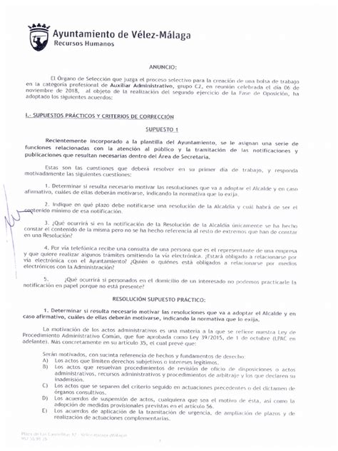 Supuesto Práctico Corregido Velezmálaga Pdf