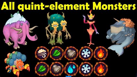 All Quint Element Monsters My Singing Monsters 4k Youtube