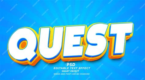 Premium Psd Quest 3d Editable Photoshop Text Effect Style