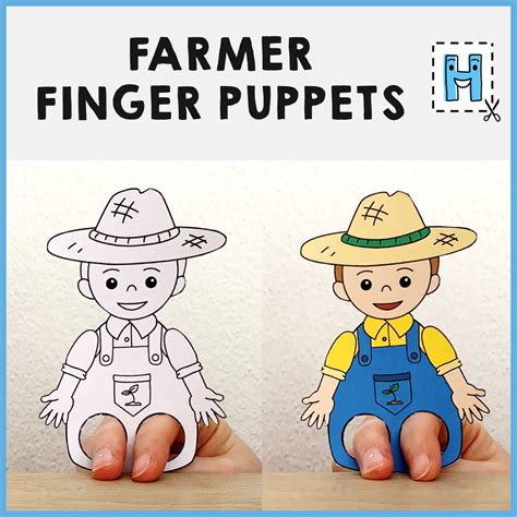 Community Helpers Finger Puppets Career Day Printable Coloring Craft