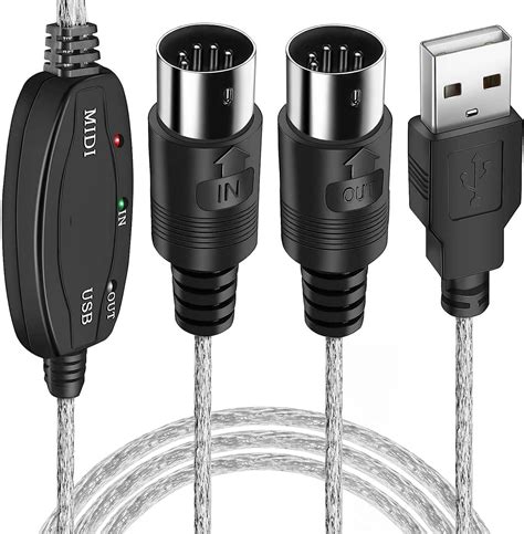 VOOCME USB Midi Cable Lead Adaptor For Musical Keyboard To PC Laptop