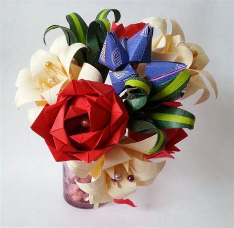 Paper Origami Flowers Wedding Anniversary By Lilybellekeepsakes £3000 Rose En Origami Tulip