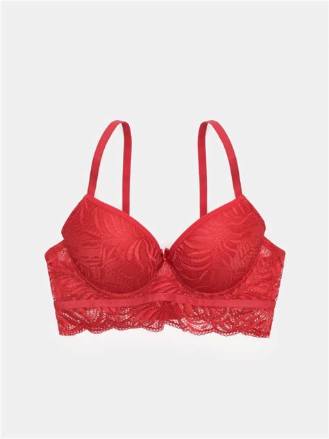 Nėriniuota push up liemenėlė Spalva raudona SINSAY 0307B 33X