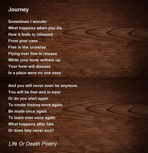 Journey Journey Poem By Life Or Death Poetry