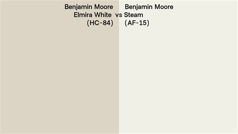 Benjamin Moore Elmira White vs Steam side by side comparison