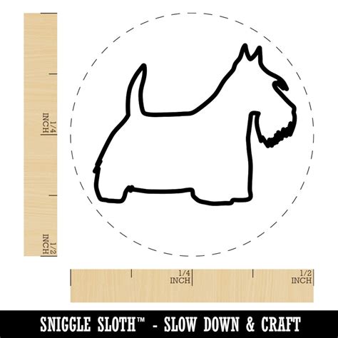 Scottish Terrier Scottie Dog Outline Rubber Stamp for Stamping Crafting ...