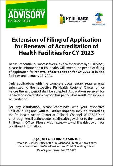 PhilHealth On Twitter PhilHealth Advisory 2022 0043 Extension Of