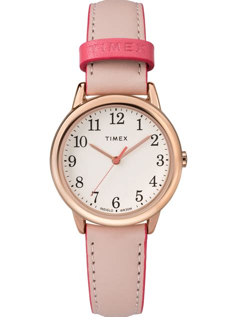 Timex Timex Womens Easy Reader 30mm Pinkrose Gold Leather Strap