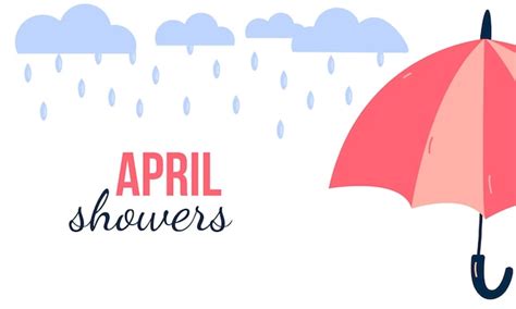 Premium Vector April Showers Background With Umbrella