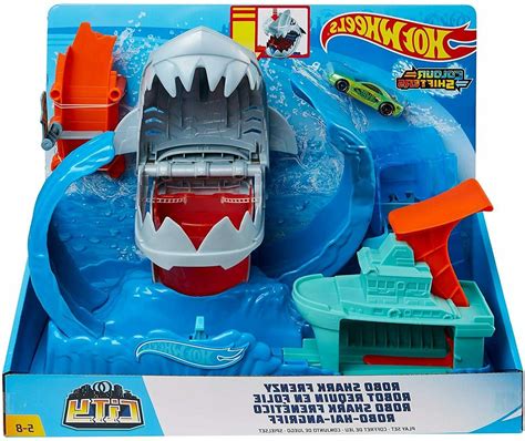 Hot Wheels City Robo Shark Frenzy Playset New