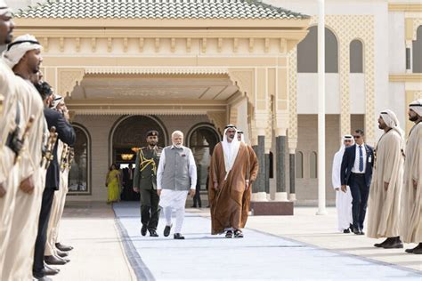 Abu Dhabi Crown Prince Bids Farewell To Prime Minister Of India As He