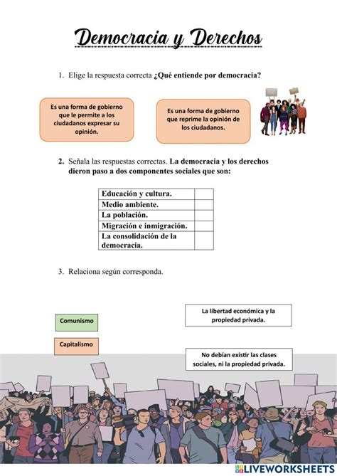 Democracia Y Derechos Interactive Worksheet Live Worksheets