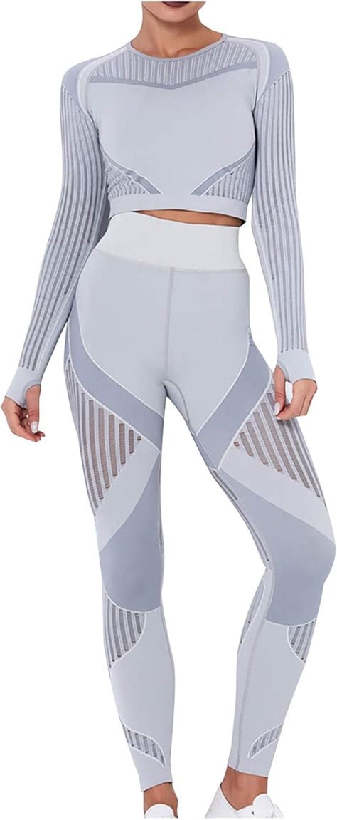 TAOYI Damen Yoga Anzug Gradient Sportanzüge Wickelweste Fitnesshose Set