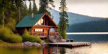 front view  log cabin  peter   stock photo public domain