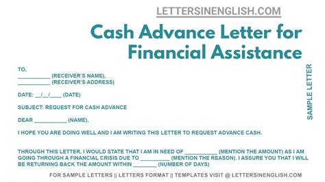 How To Make Request Letter For Cash Advance - Printable Online